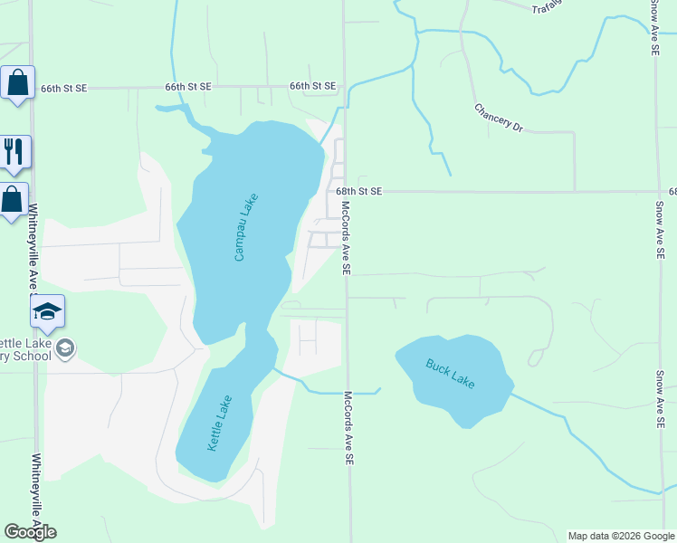 map of restaurants, bars, coffee shops, grocery stores, and more near 6937 McCords Avenue Southeast in Alto