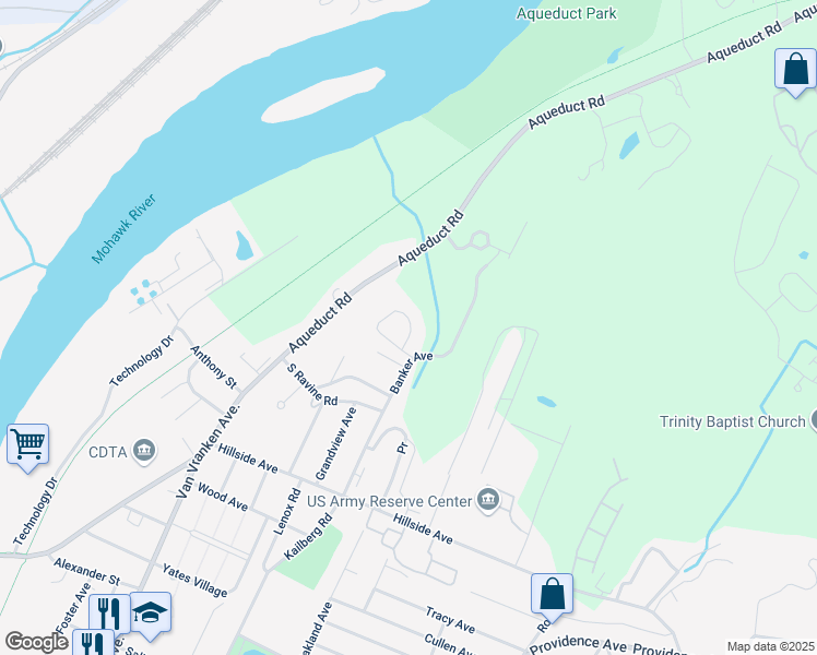 map of restaurants, bars, coffee shops, grocery stores, and more near 200 Park Ridge Drive in Schenectady County