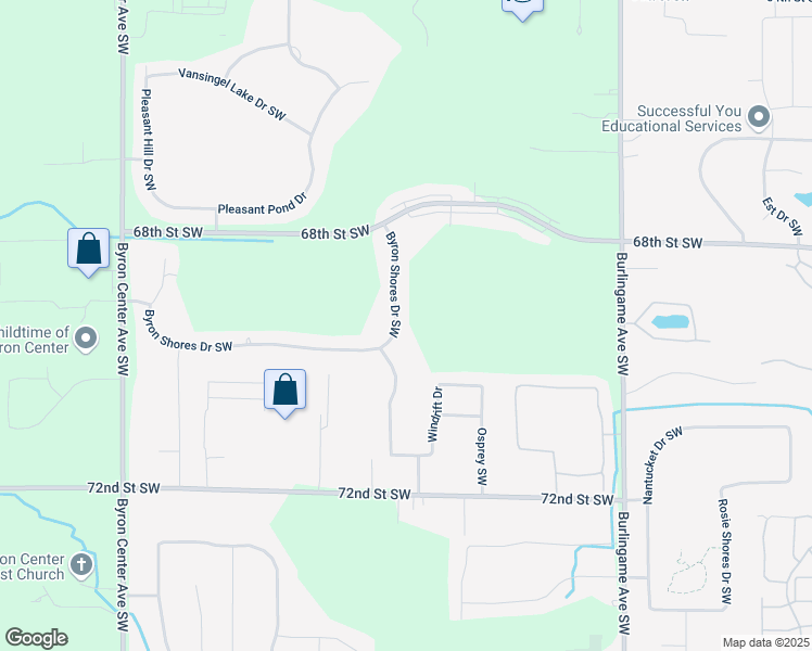 map of restaurants, bars, coffee shops, grocery stores, and more near 2226 Byron Shores Drive Southwest in Byron Center