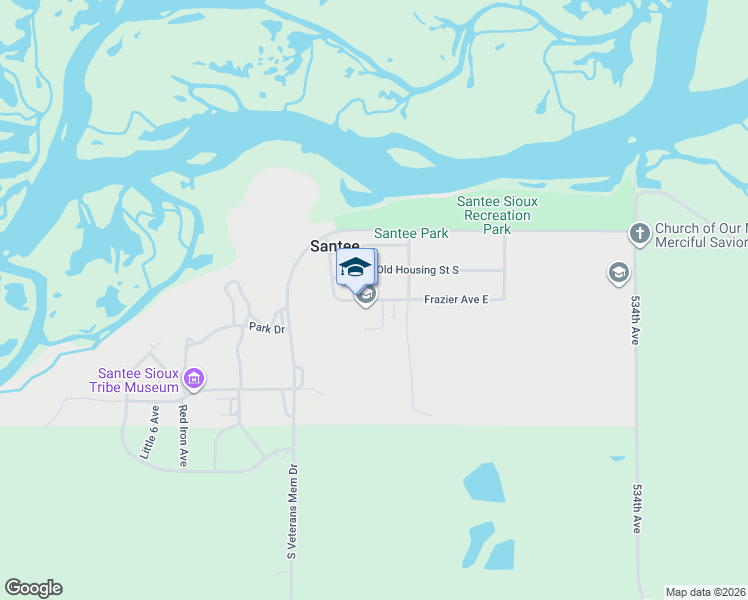 map of restaurants, bars, coffee shops, grocery stores, and more near Frazier Avenue in Niobrara