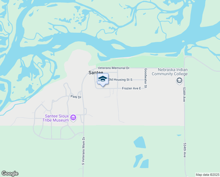 map of restaurants, bars, coffee shops, grocery stores, and more near Frazier Avenue in Niobrara