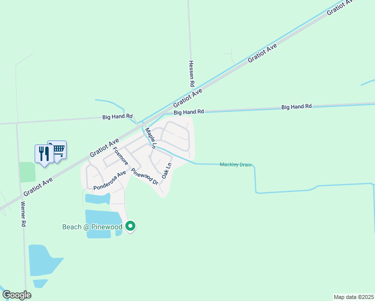 map of restaurants, bars, coffee shops, grocery stores, and more near 555 Elmwood Lane in Columbus