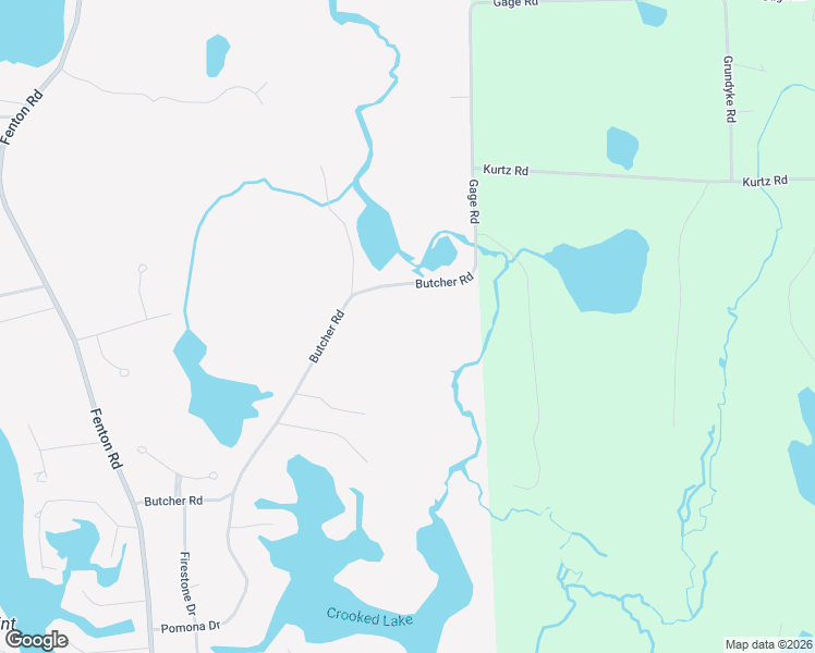 map of restaurants, bars, coffee shops, grocery stores, and more near 1087 Butcher Road in Fenton