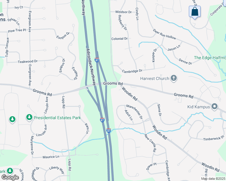 map of restaurants, bars, coffee shops, grocery stores, and more near 158 Woodin Road in Saratoga County