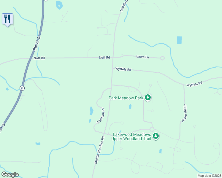 map of restaurants, bars, coffee shops, grocery stores, and more near 3874 Middle Cheshire Road in Canandaigua