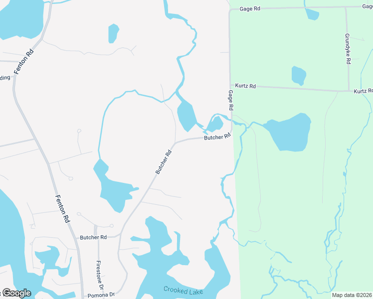 map of restaurants, bars, coffee shops, grocery stores, and more near 1087 Butcher Road in Fenton