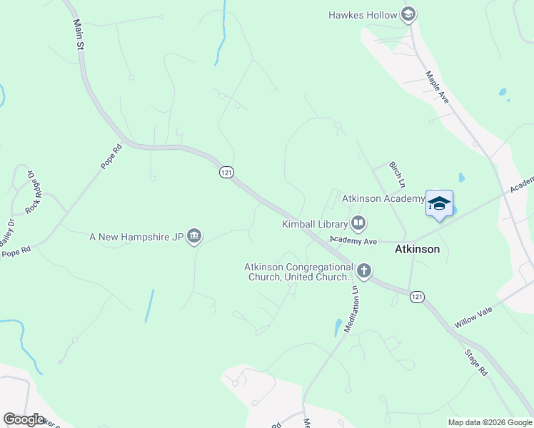 map of restaurants, bars, coffee shops, grocery stores, and more near 119 Main Street in Atkinson