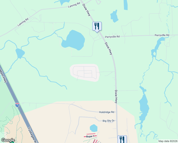 map of restaurants, bars, coffee shops, grocery stores, and more near 13318 Dixie Highway in Holly