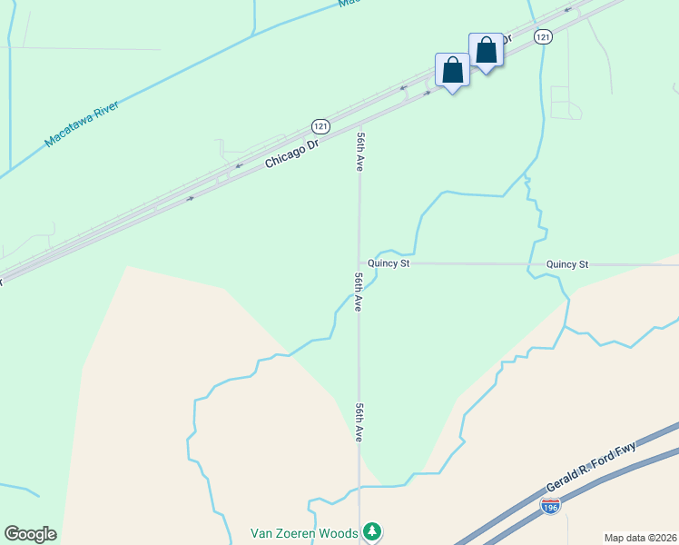 map of restaurants, bars, coffee shops, grocery stores, and more near 3985 56th Avenue in Hudsonville