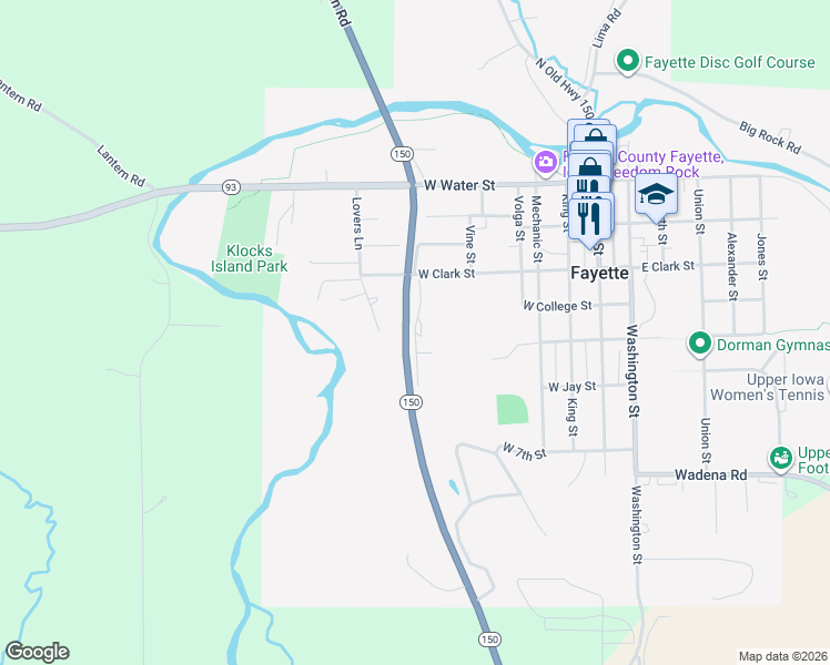 map of restaurants, bars, coffee shops, grocery stores, and more near 529 Bolger Drive in Fayette