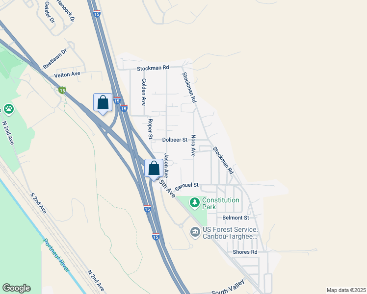 map of restaurants, bars, coffee shops, grocery stores, and more near 3935 Nora Street in Pocatello