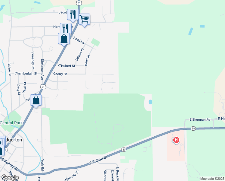 map of restaurants, bars, coffee shops, grocery stores, and more near 349 Stricker Way in Edgerton
