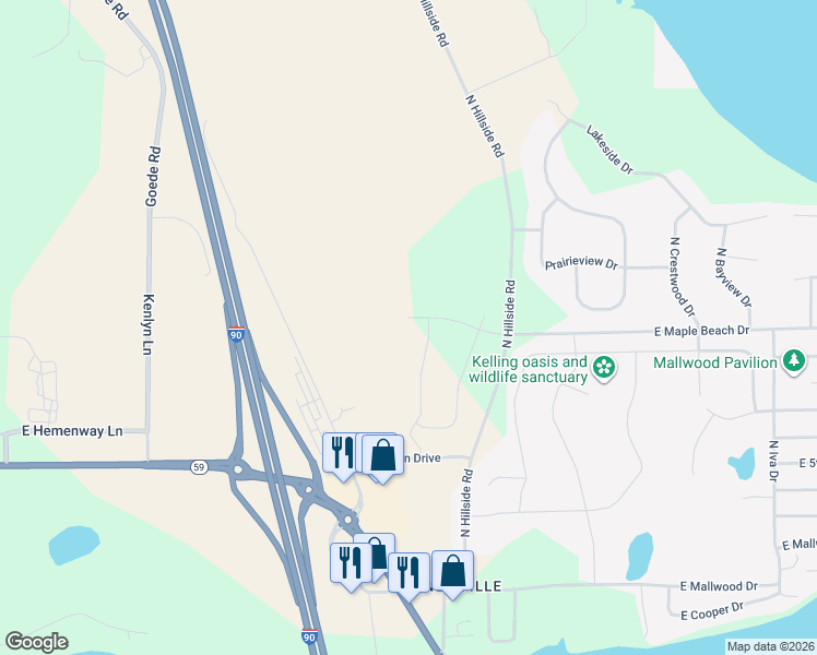 map of restaurants, bars, coffee shops, grocery stores, and more near 528 Maple Grove Road in Edgerton