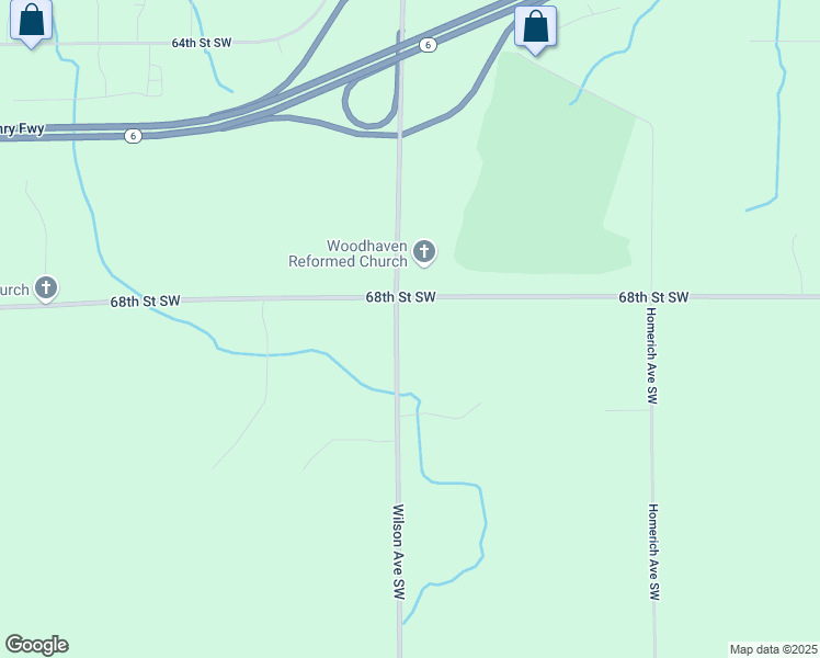 map of restaurants, bars, coffee shops, grocery stores, and more near 6856 Wilson Avenue Southwest in Byron Center