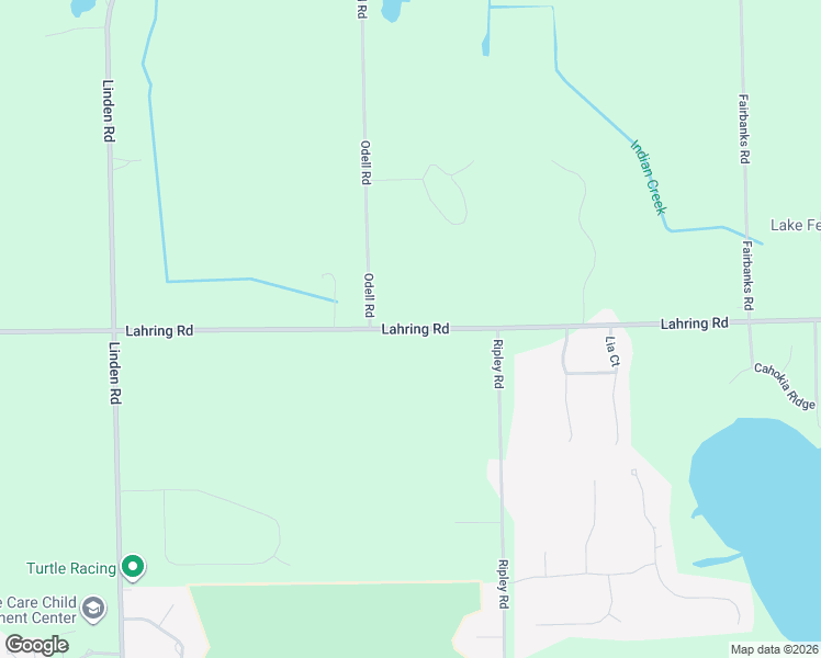 map of restaurants, bars, coffee shops, grocery stores, and more near 5099 Lahring Road in Linden