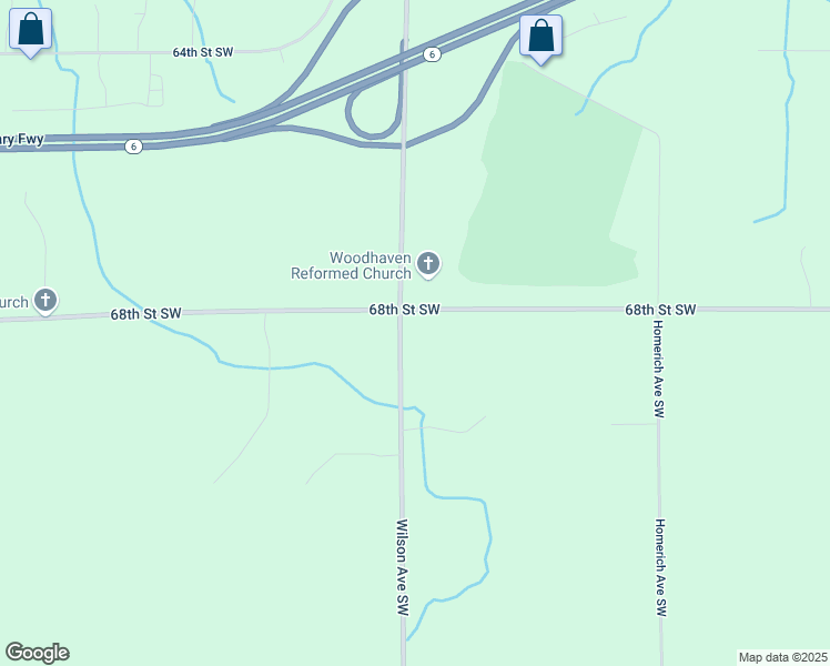 map of restaurants, bars, coffee shops, grocery stores, and more near 6856 Wilson Avenue Southwest in Byron Center