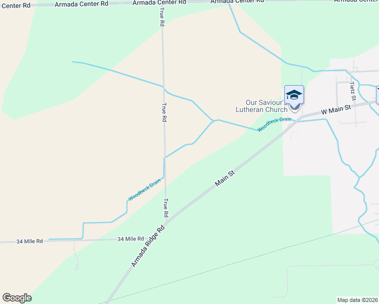 map of restaurants, bars, coffee shops, grocery stores, and more near 73600 True Road in Armada