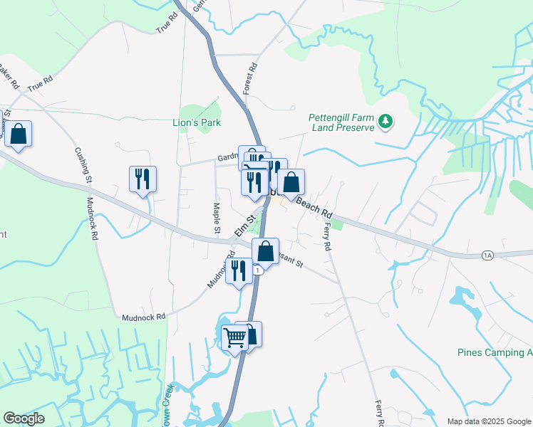 map of restaurants, bars, coffee shops, grocery stores, and more near in Salisbury