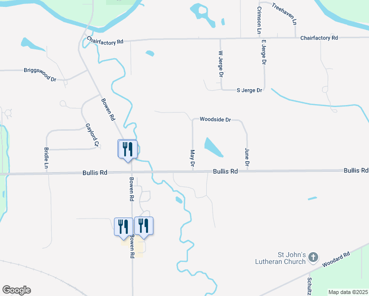map of restaurants, bars, coffee shops, grocery stores, and more near 80 May Drive in Elma Center