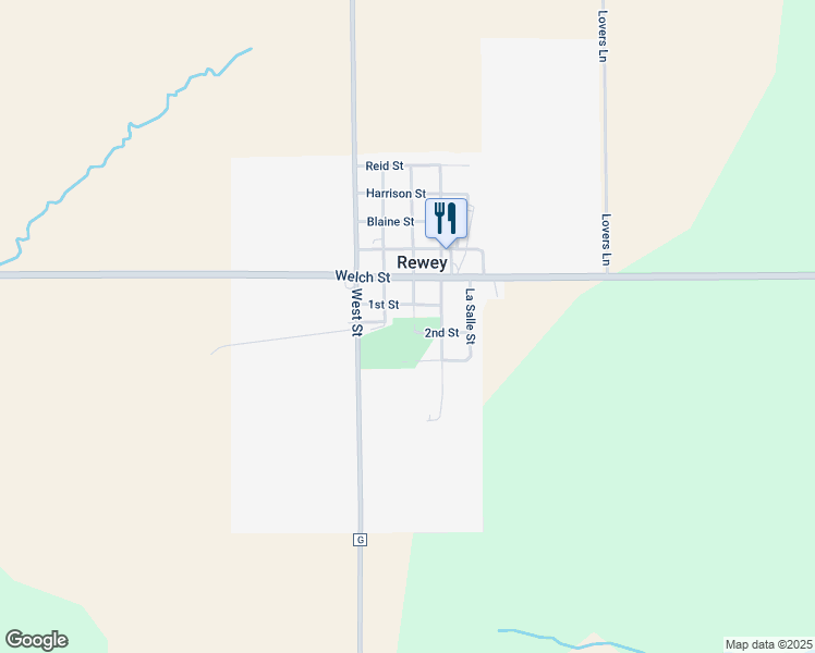 map of restaurants, bars, coffee shops, grocery stores, and more near 500 1st Street in Rewey