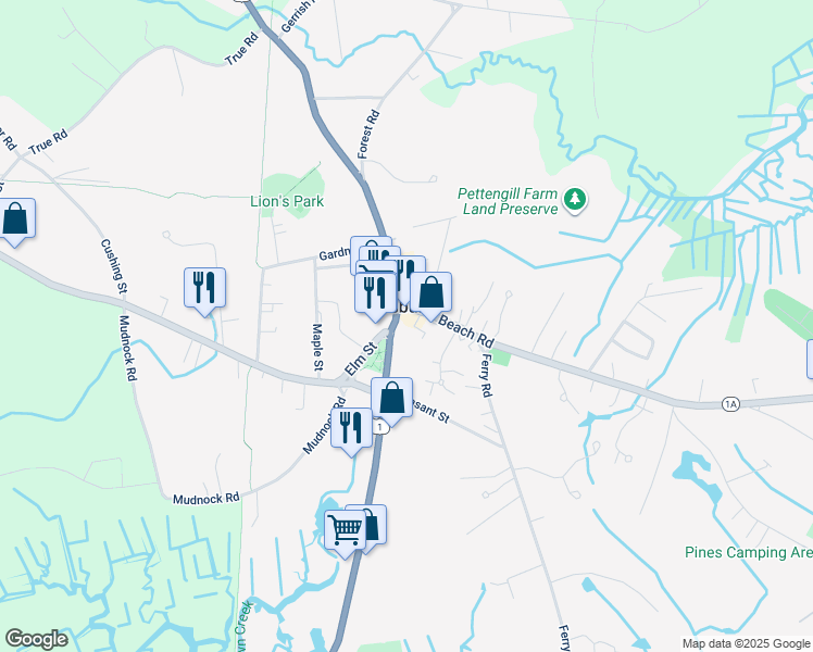 map of restaurants, bars, coffee shops, grocery stores, and more near in Salisbury