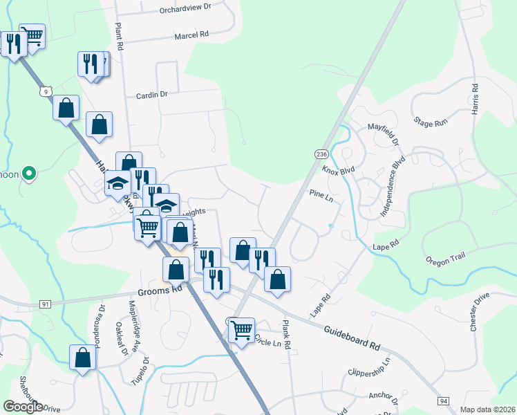 map of restaurants, bars, coffee shops, grocery stores, and more near 1304 Lookout Lane in Saratoga County