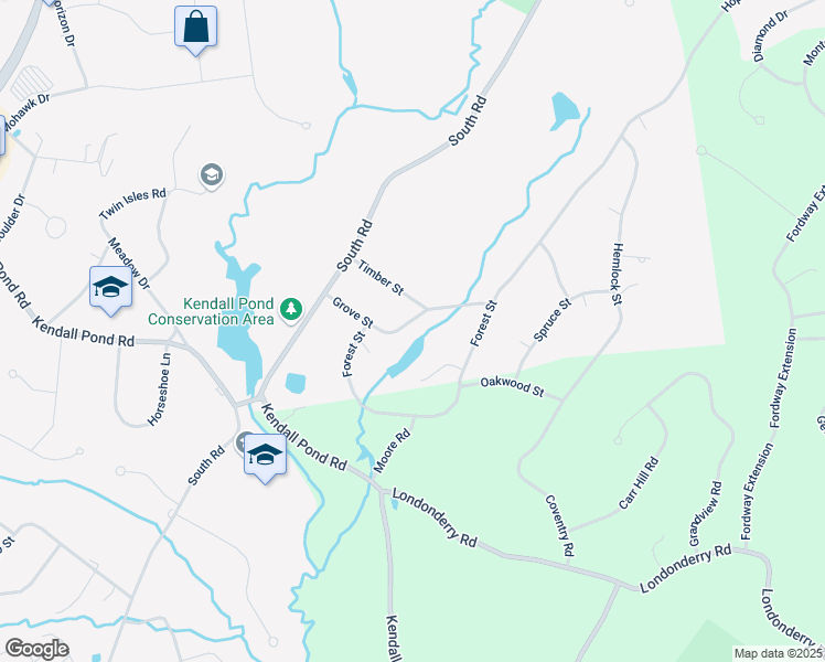 map of restaurants, bars, coffee shops, grocery stores, and more near 10 Grove Street in Londonderry