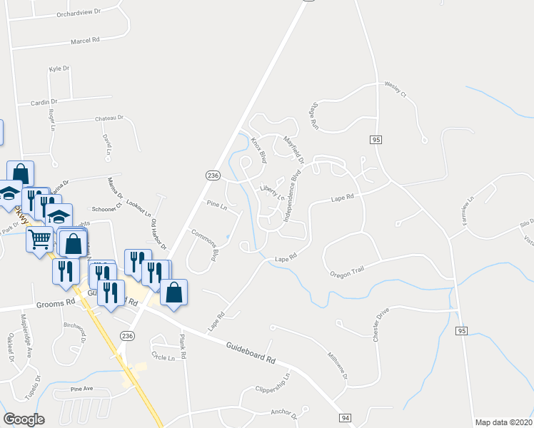 map of restaurants, bars, coffee shops, grocery stores, and more near 1 Putnam Court in Saratoga County