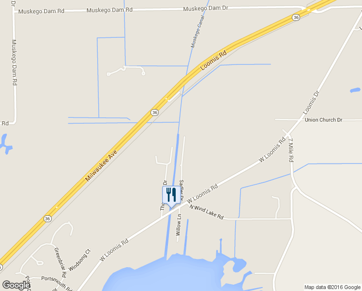 map of restaurants, bars, coffee shops, grocery stores, and more near 8838 Sadler Drive in Wind Lake