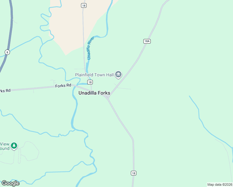 map of restaurants, bars, coffee shops, grocery stores, and more near 140-142 County Road 18A in West Winfield