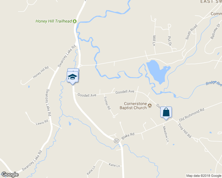 map of restaurants, bars, coffee shops, grocery stores, and more near 62 Goodell Avenue in Swanzey