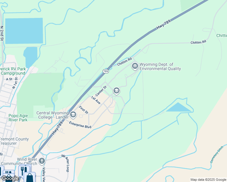 map of restaurants, bars, coffee shops, grocery stores, and more near 4th Avenue in Lander