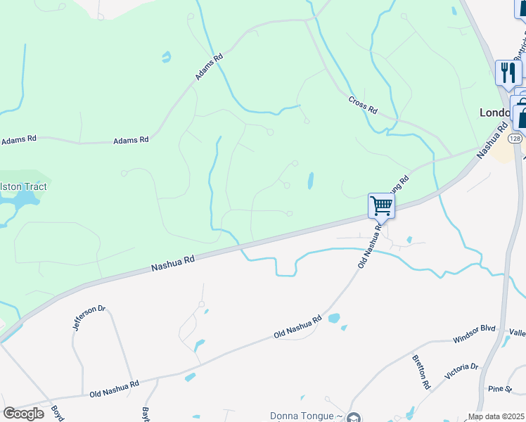 map of restaurants, bars, coffee shops, grocery stores, and more near October Lane in Londonderry