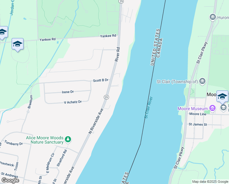 map of restaurants, bars, coffee shops, grocery stores, and more near 2431 Michigan 29 in Saint Clair
