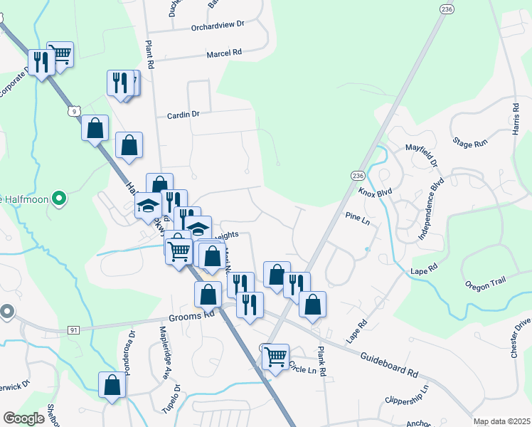 map of restaurants, bars, coffee shops, grocery stores, and more near 806 Schooner Court in Saratoga County