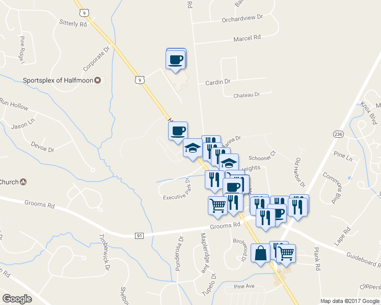 map of restaurants, bars, coffee shops, grocery stores, and more near in Saratoga County