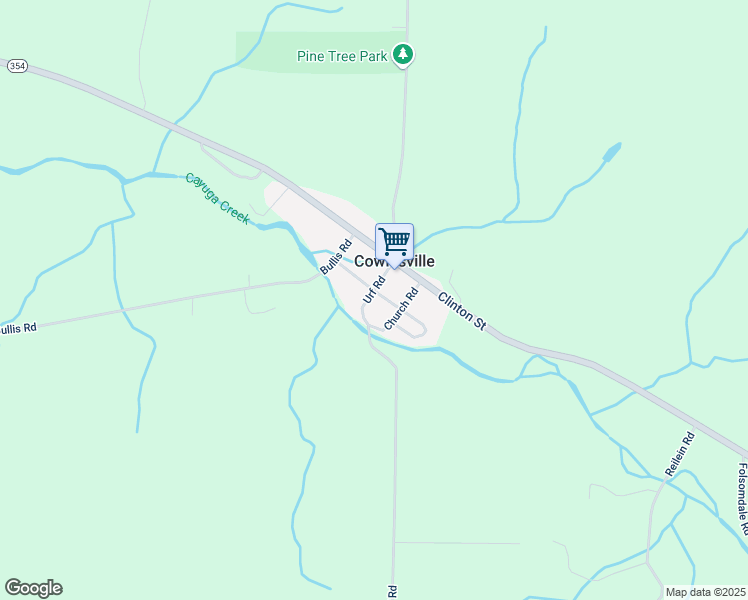 map of restaurants, bars, coffee shops, grocery stores, and more near 820 Church Road in Cowlesville