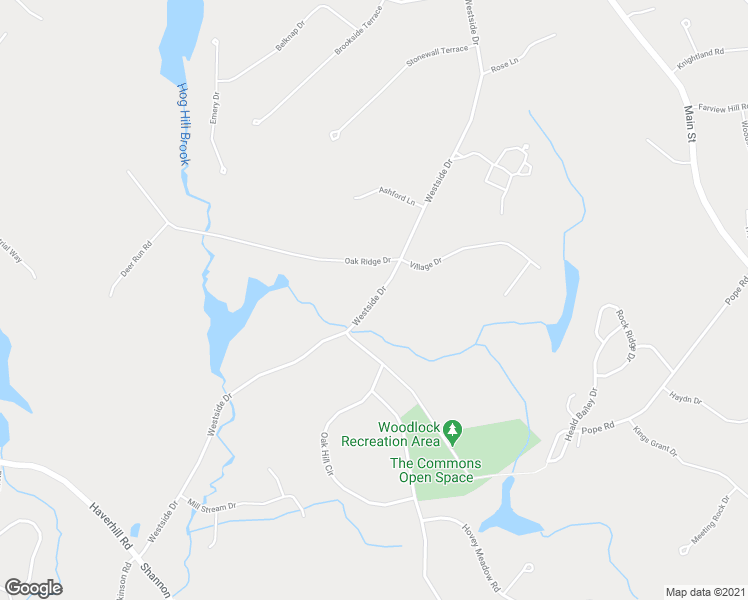 map of restaurants, bars, coffee shops, grocery stores, and more near 26 Westside Drive in Atkinson