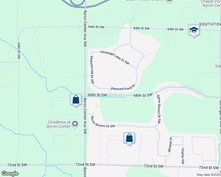 map of restaurants, bars, coffee shops, grocery stores, and more near Glen Pond Southwest in Kent County