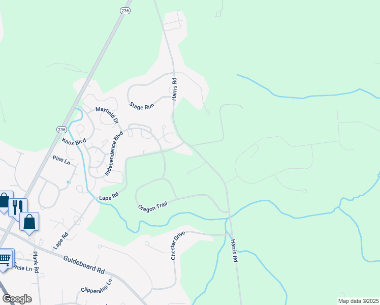 map of restaurants, bars, coffee shops, grocery stores, and more near 116 Harris Road in Waterford