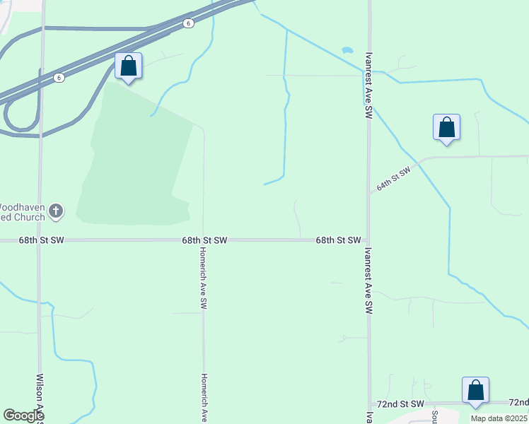 map of restaurants, bars, coffee shops, grocery stores, and more near 3411 68th Street Southwest in Byron Center
