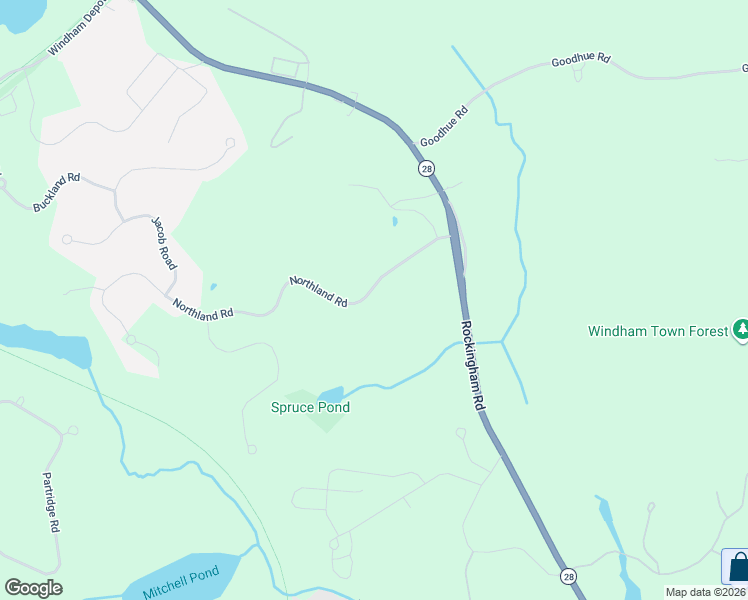 map of restaurants, bars, coffee shops, grocery stores, and more near 11 Northland Road in Windham
