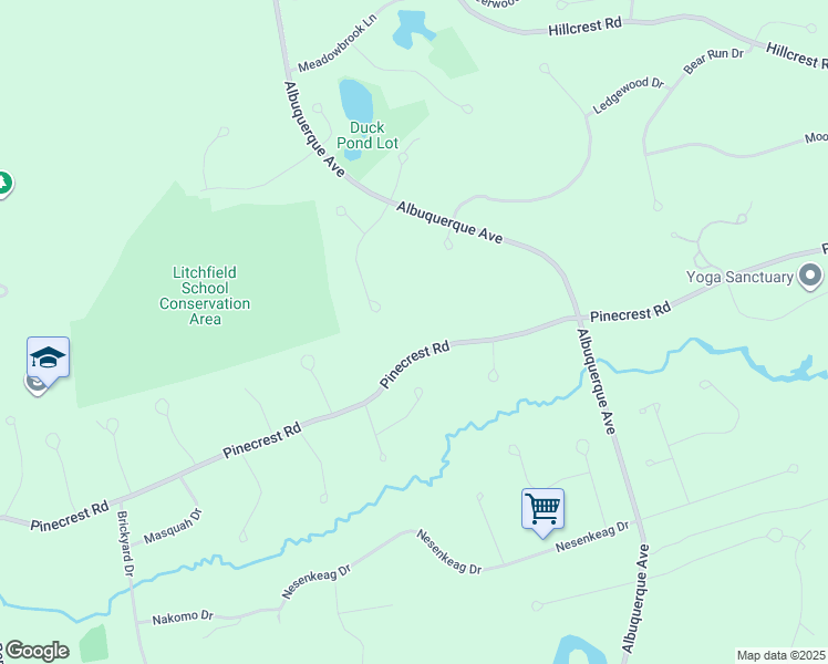 map of restaurants, bars, coffee shops, grocery stores, and more near 76 Pinecrest Road in Litchfield