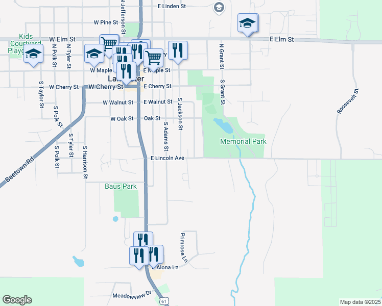 map of restaurants, bars, coffee shops, grocery stores, and more near 436 East Lincoln Avenue in Lancaster