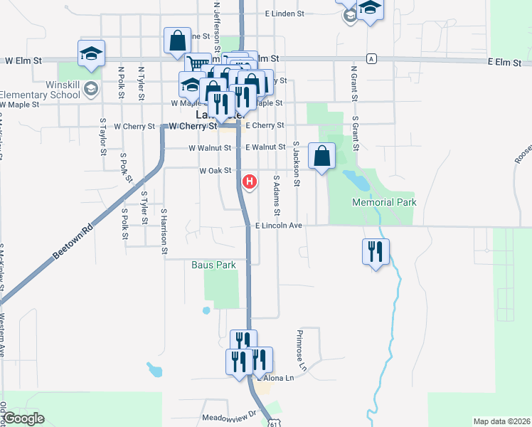 map of restaurants, bars, coffee shops, grocery stores, and more near 556 South Monroe Street in Lancaster