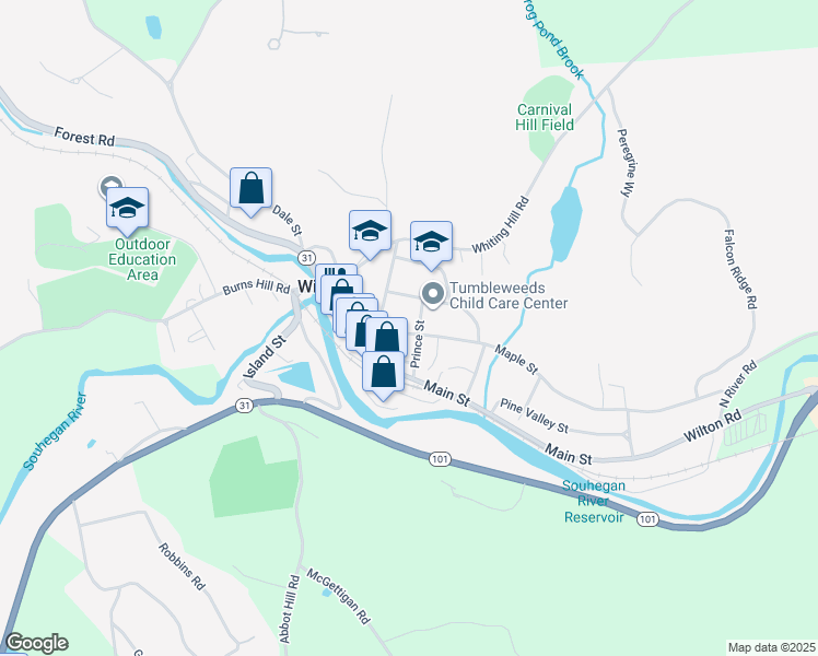 map of restaurants, bars, coffee shops, grocery stores, and more near in Wilton