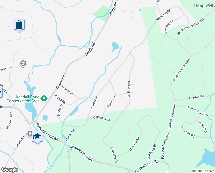map of restaurants, bars, coffee shops, grocery stores, and more near 3 Arrowhead Drive in Londonderry