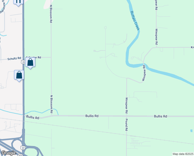 map of restaurants, bars, coffee shops, grocery stores, and more near 50 Buffalo Creek Road in Erie County