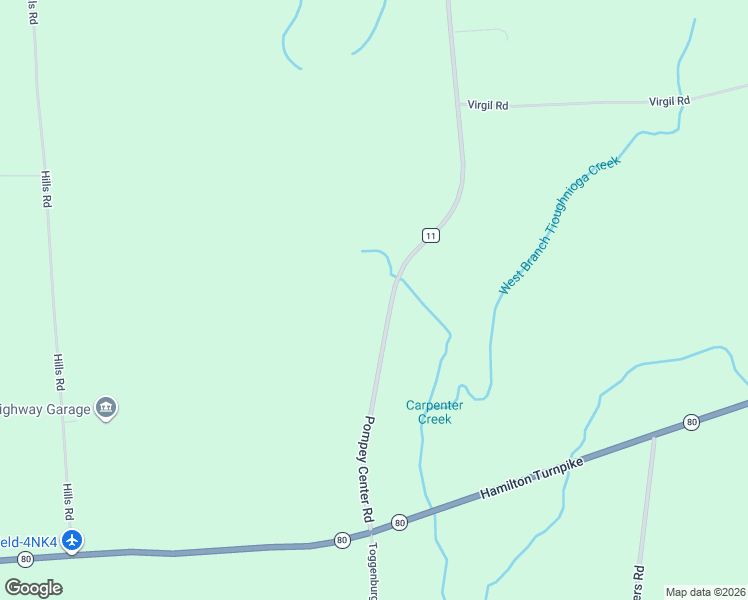 map of restaurants, bars, coffee shops, grocery stores, and more near 1489 Pompey Center Rd in Fabius