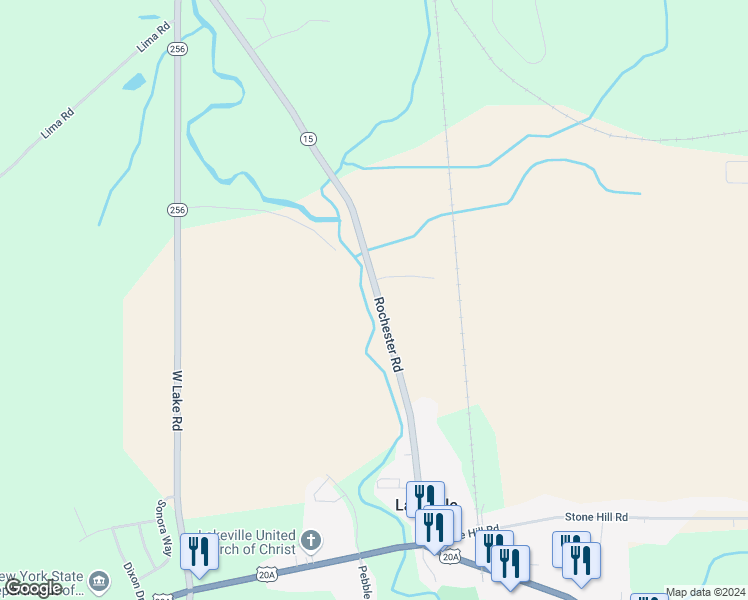 map of restaurants, bars, coffee shops, grocery stores, and more near 3260 Rochester Road in Lakeville